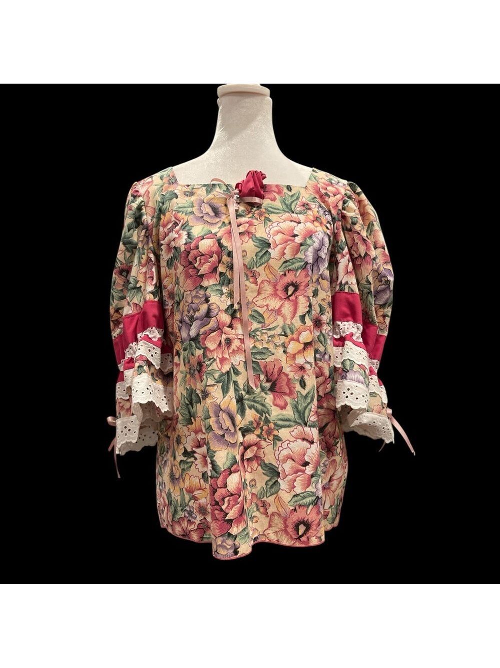 Floral Prairie 2 Piece Set M Cottagecore Romantic Fairycore Vintage Style - Picture 8 of 11